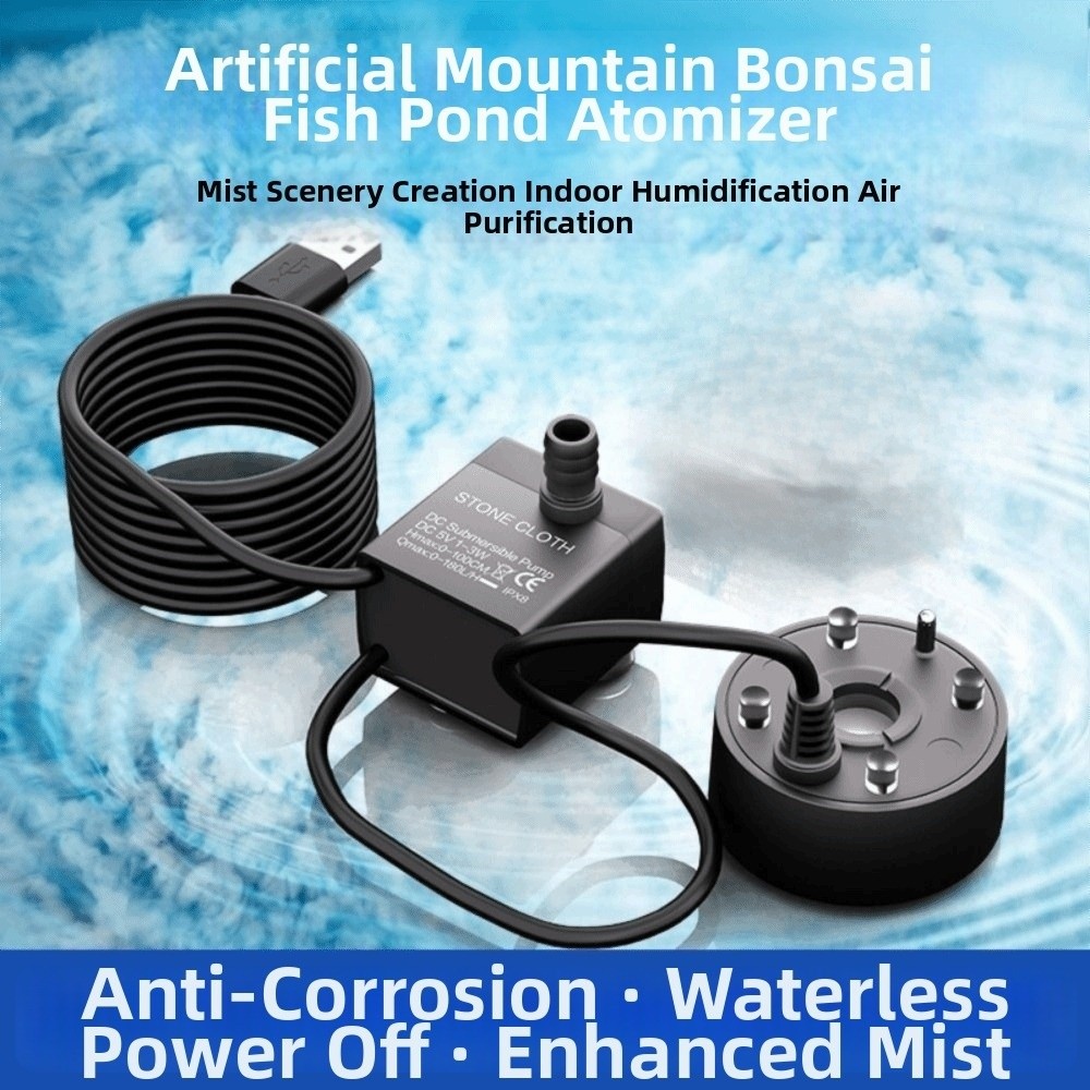 Water Pump Submersible Mini - Wytwornica mgły 2w1 z kolorowymi światłami