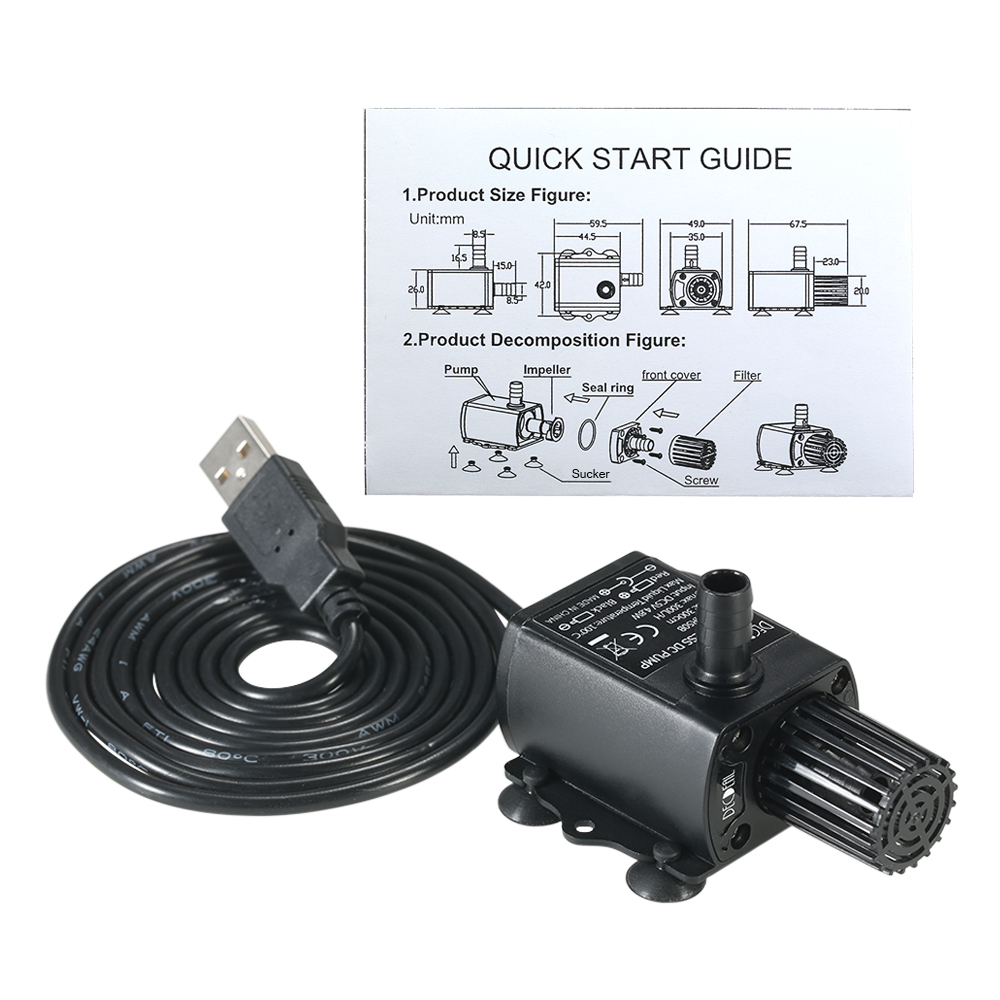 USB DC5V 4.8W wyjątkowo cicha  – Water Pump Submersible Mini recenzja i cena
