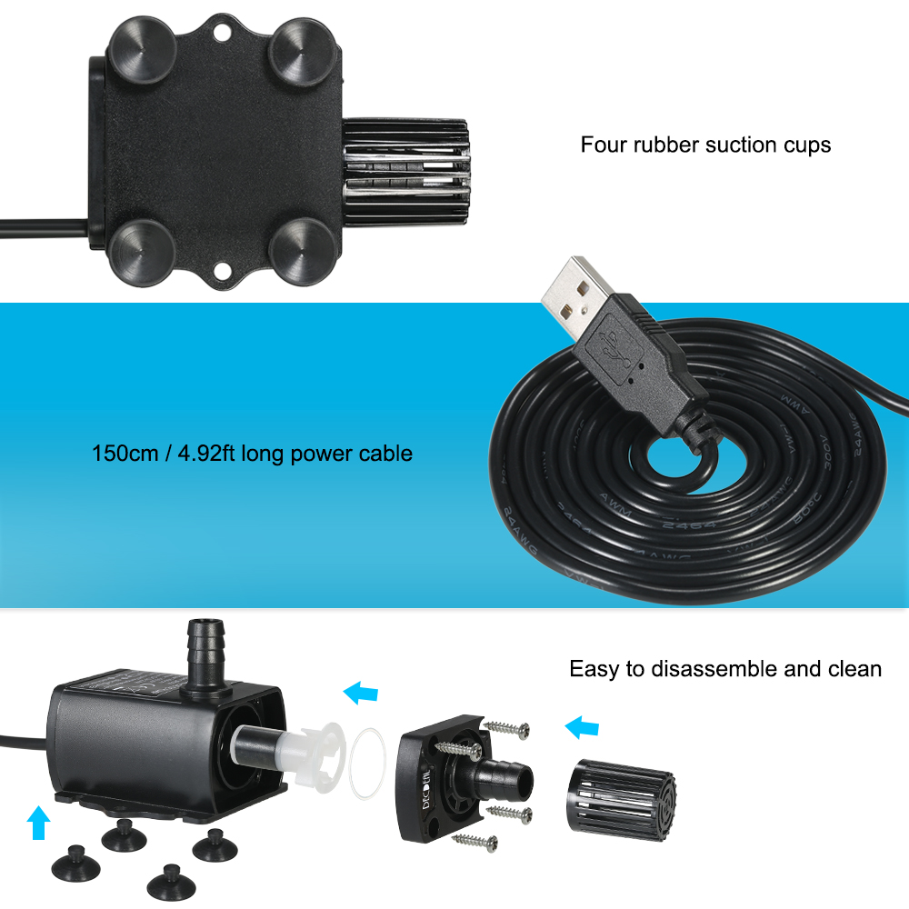 USB DC5V 4.8W wyjątkowo cicha  – Water Pump Submersible Mini recenzja i cena